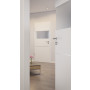 CloseUp-Milieuansicht von HÖRMANN Innentür Pure 2 Weißlack DesignLine mit Lichtausschnitt quer mit Lisene Steel 79