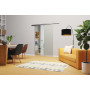 Wohnzimmer mit Algo Motiv klar Glasschiebetür-Set inkl. Schiebetürsystem S65 - Erkelenz