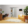 Wohnzimmer mit Amara Motiv matt Glasschiebetür-Set inkl. Schiebetürsystem S65 - Erkelenz