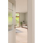 CloseUp-Milieuansicht von GARANT Zimmertür D354-60 Designer White Resopal mit Lichtausschnitt LA-6 Sprosse SP10