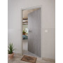CloseUp-Milieuansicht von CLASSEN Wohnungseingangstür-Set Grigio Eiche CPL 4.1 mit Stahl-Eckzarge und Beschlag
