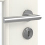 Detailansicht der Oberfläche von GARANT Zimmertür Weiß Struktur Premium CPL mit Lichtausschnitt LA-DIN Sprosse SP1
