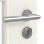 Detailansicht der Oberfläche von GARANT Zimmertür Weiß Struktur Premium CPL mit Lichtausschnitt LA-DIN Sprosse SP10