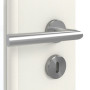 Detailansicht der Oberfläche von GARANT Zimmertür Weiß Struktur Premium CPL mit Lichtausschnitt LA-DIN Sprosse SP2
