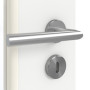 Detailansicht der Oberfläche von GARANT Zimmertür D354-60 Designer White Resopal mit Lichtausschnitt LA-DIN Sprosse SP4