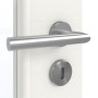 Detailansicht der Oberfläche von GARANT Zimmertür Quer Authentic Bianco CPL mit Lichtausschnitt LA-2 Sprosse SP2