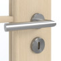 Detailansicht der Oberfläche von GARANT Zimmertür Authentic Sand CPL mit Lichtausschnitt LA-4 schlossseitig Sprosse SP10