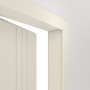 Detailansicht der geöffneten Tür von Innentür-Set Linea 01 reverse Weißlack mit Zarge und Drücker