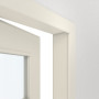 Detailansicht der geöffneten Tür von Innentür-Set Linea 02 LA-04 reverse Weißlack mit Zarge und Drücker
