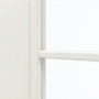 Detailansicht des Lichtausschnitts von GARANT Schiebetür Weiß Struktur Premium GCK08 mit Lichtausschnitt LA-2 Sprosse SP4
