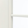 Detailansicht des Lichtausschnitts von GARANT Schiebetür Weiß Struktur Premium CePaL mit Lichtausschnitt LA-5 bandseitig Sprosse SP10