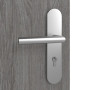 Detailansicht der Oberfläche von CLASSEN Wohnungseingangstür-Set Grigio Eiche CPL 4.1 mit Stahl-Eckzarge und Beschlag