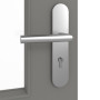 Detailansicht der Oberfläche von GARANT Wohnungseingangstür Matt Staubgrau 7037 G-TEC mit Lichtausschnitt LA-6