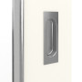 Detailansicht der Oberfläche von GARANT Feuchtraum-Schiebetür 0105-60 Pearl White Resopal mit Lichtausschnitt LA-4 schlossseitig