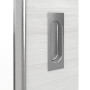 Detailansicht der Oberfläche von GARANT Feuchtraum-Schiebetür Quer Authentic Grigio GCK08 mit Lichtausschnitt LA-4 schlossseitig