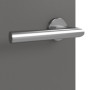 Detailansicht der Oberfläche von HÖRMANN Innentür-Set Aktion Staubgrau RAL 7037 Duradecor mit Zarge und Drücker