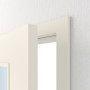 Detailansicht der geöffneten Tür von CLASSEN Innentür-Set Weiß RAL 9010 CPL 4.3 stumpfeinschlagend mit Zarge und Drücker