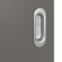 Detailansicht der Oberfläche von HÖRMANN Schiebetür Groove 20 Staubgrau RAL 7037 Lack DesignLine mit Lichtausschnitt LA 10