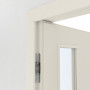 Detailansicht der Bänder von Innentür-Set Linea 01 LA-02 reverse Weißlack mit Zarge und Drücker