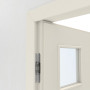 Detailansicht der Bänder von Innentür-Set Linea 01 LA-04 reverse Weißlack mit Zarge und Drücker