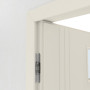 Detailansicht der Bänder von Innentür-Set Linea 02 LA-04 reverse Weißlack mit Zarge und Drücker
