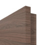 Detailansicht der eckigen Kante von LEBO Innentür Nussbaum Matt Cross Echtholzfurniert mit Lichtausschnitt 1 LA schlossseitig
