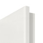 Detailansicht der runden Kante von GARANT Zimmertür Quer Authentic Bianco CPL mit Lichtausschnitt LA-4 schlossseitig Sprosse SP10