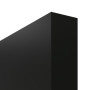 Detailansicht der stumpfen Kante von GARANT Schiebetür 0901-60 Black Resopal mit Lichtausschnitt LA-6 Sprosse SP0