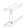 Technische Zeichnung der Zarge von Innentür-Set Perlgrau CPL Tür mit runder Zarge und Drücker