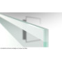 ExtraWeiß-mattiertes Weißglas mit klarem Streifen beispielhaft für Quer Klassisch Matt Glastür mit Motiv klar - Erkelenz