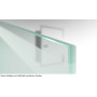 Detailansicht klares Weißglas mitSoftWeiß-mattiertem Streifen von Selina Motiv matt Glasschiebetür-Set inkl. Schiebetürsystem 45 - Erkelenz