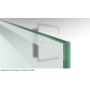 Mattiertes Grünglas mit klarem Streifen beispielhaft für Linie 1 Mattierung Glastür mit Motiv klar - Erkelenz