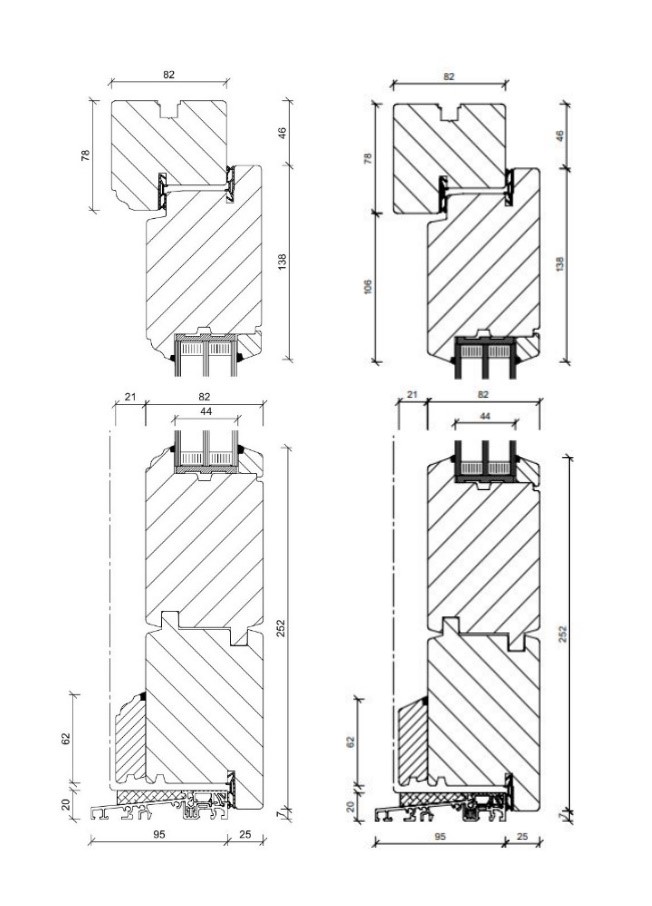 Kneer Holz-Haustür HT1-82 profilierte und gerade Ausführung